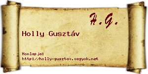 Holly Gusztáv névjegykártya